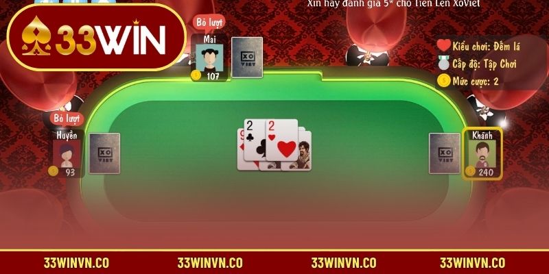 3 lợi ích khi chơi TLMN  tại 33WIN